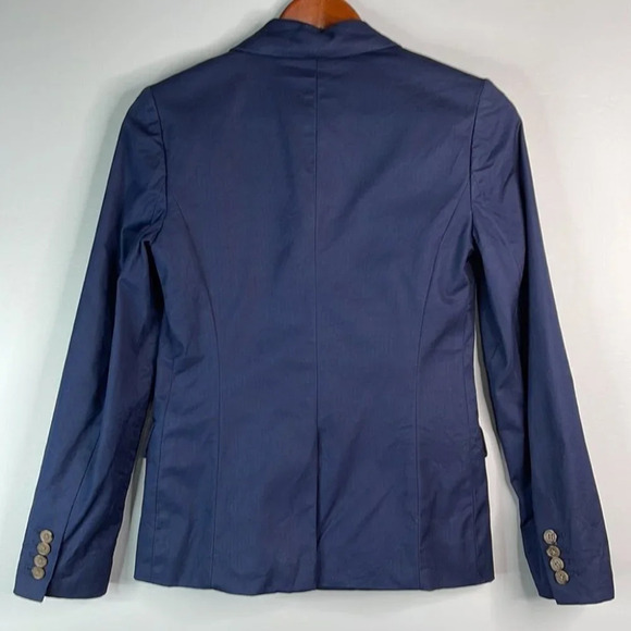 J. CREW Schoolboy Blazer Navy Blue Fitted Lined  Single Breast Preppy Size 0 - Picture 9 of 14
